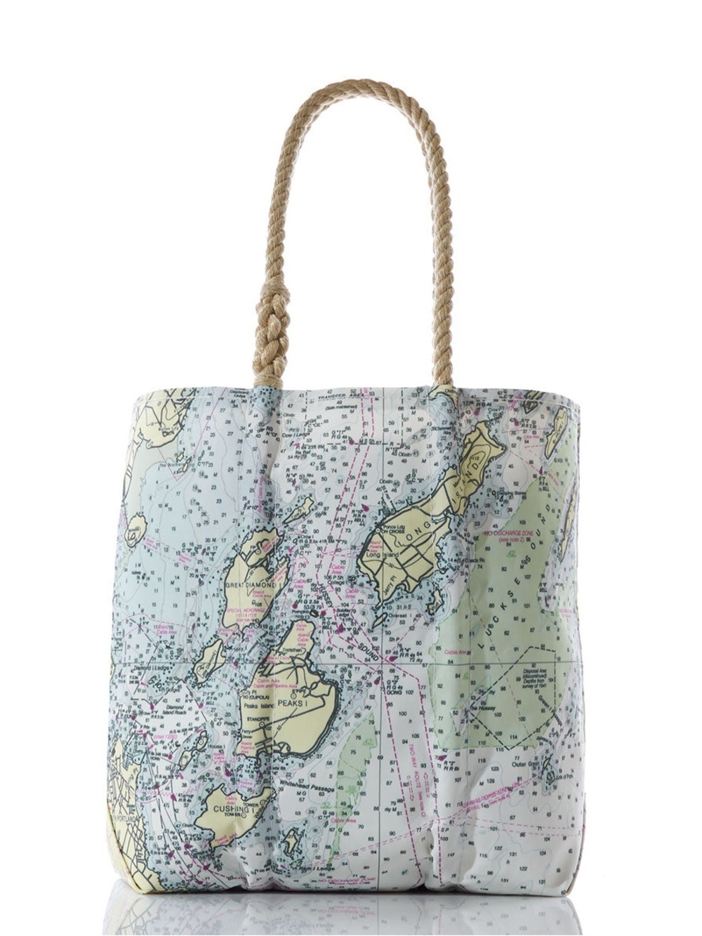 Casco Bay Nautical Chart Medium Tote